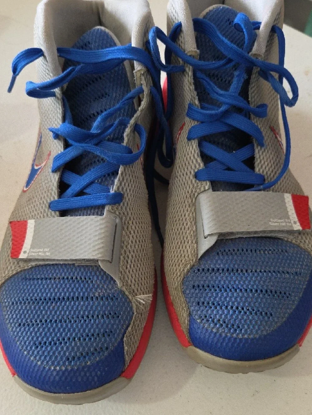 Nike Mens Size 10.5 KD Trey 5 III Kevin Durant Shoes Gray Red Blue Basketball